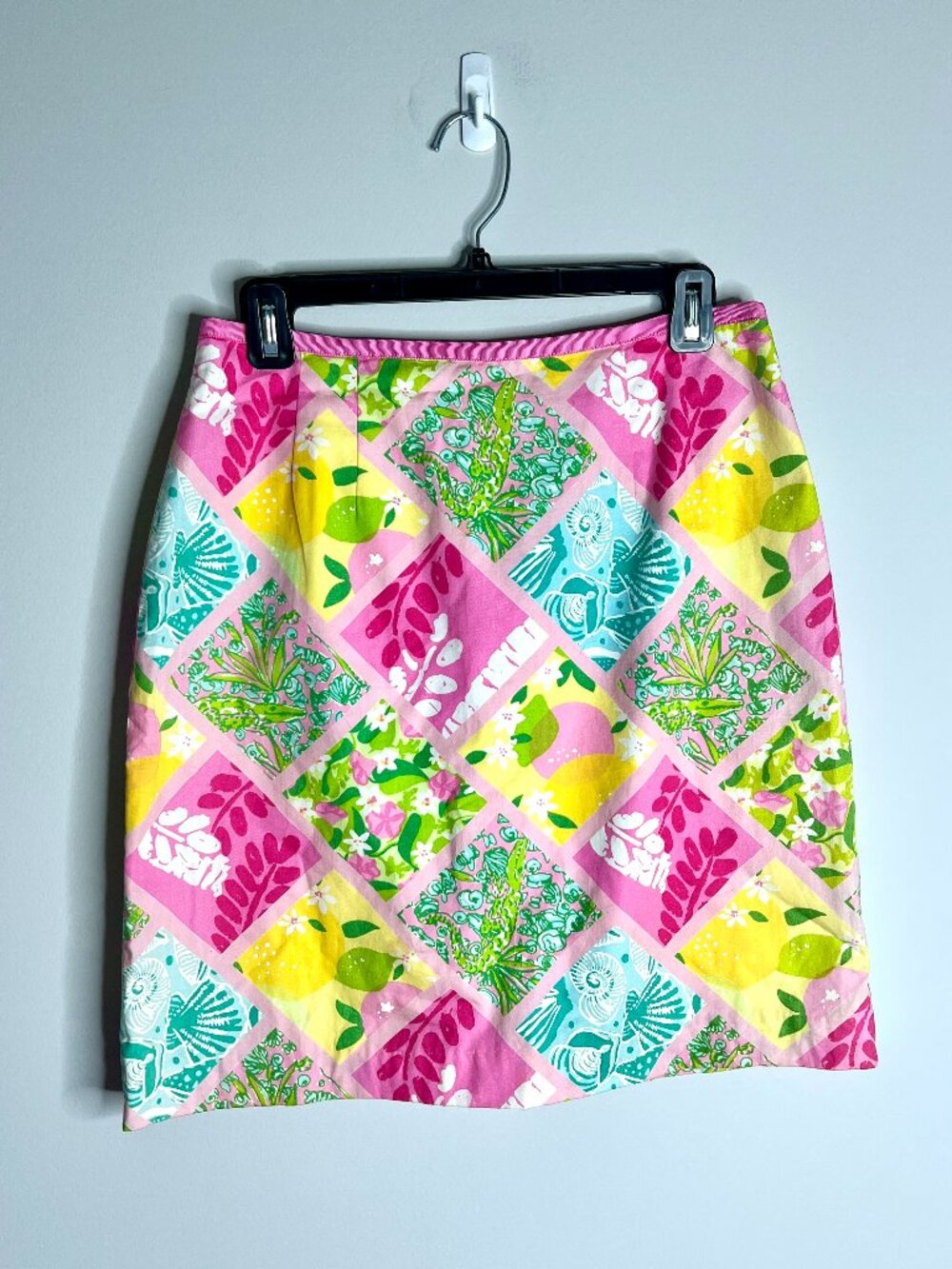 Vintage Lilly Pulitzer Patchwork Pencil Skirt Colorful Beach Vacation Preppy 8